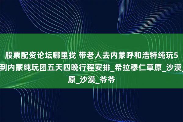 股票配资论坛哪里找 带老人去内蒙呼和浩特纯玩5天游 到内蒙纯玩团五天四晚行程安排_希拉穆仁草原_沙漠_爷爷